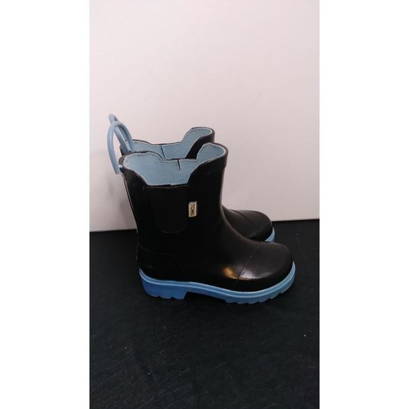 Toms Other - Toms Rain Boots Black Blue Toddler Size T9
